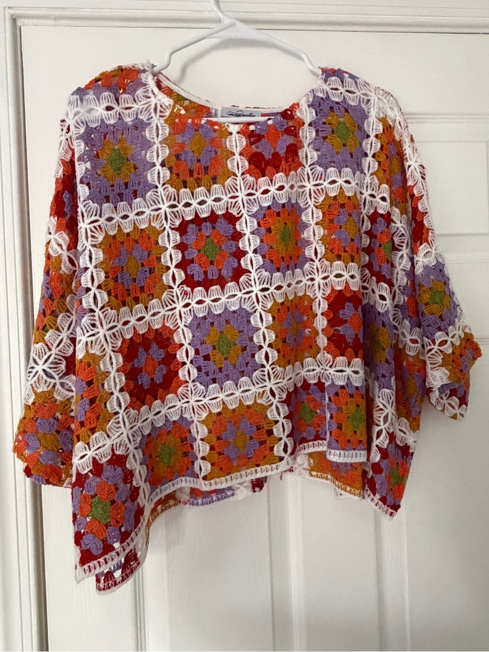 Crochet Patchwork Top in Multicolor